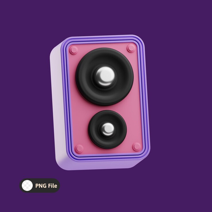 PSD pink and purple 3d speaker