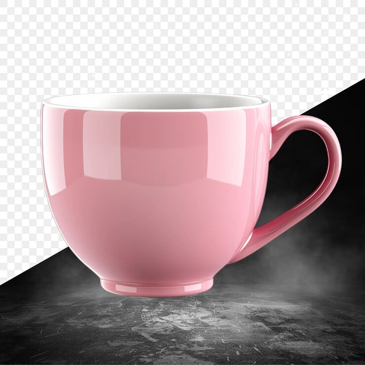 PSD a pink cup with the word pink on it