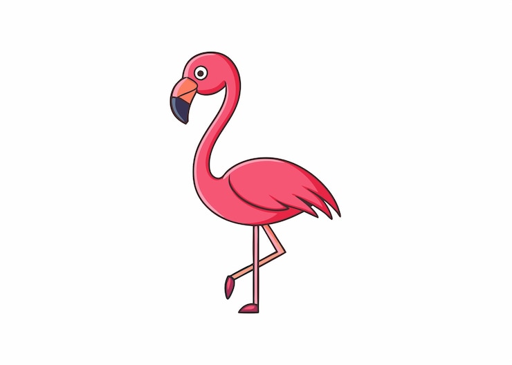 PSD pink flamingo cartoon