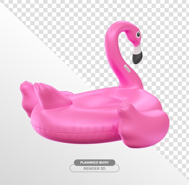 PSD pink-flamingo-pool-float in 3d-rendering realistisch isoliert auf transparentem hintergrund