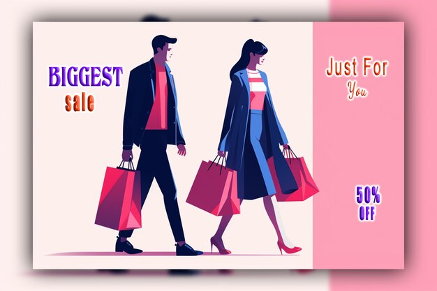 Pink friday sale black friday sale und fashion big sale für social-media-posts und banner