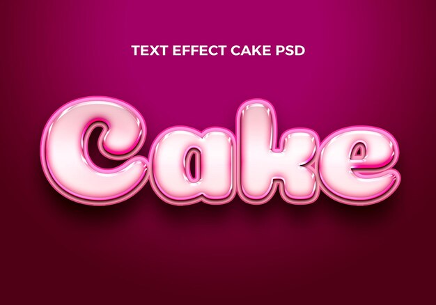 Pink Glossy Cake Texteffekt PSD
