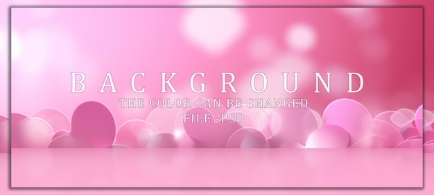 Pink Heart-Hintergrund mit Bokeh-Lichtern
