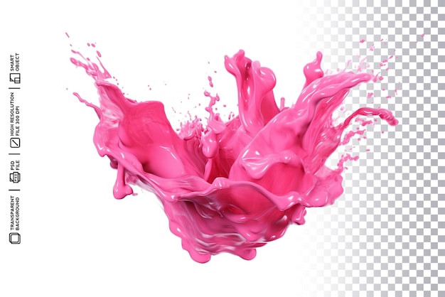Pink Liquid Burst in Premium PSD isolated background