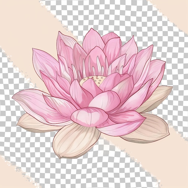 PSD a pink lotus with a yellow background and a black and white background