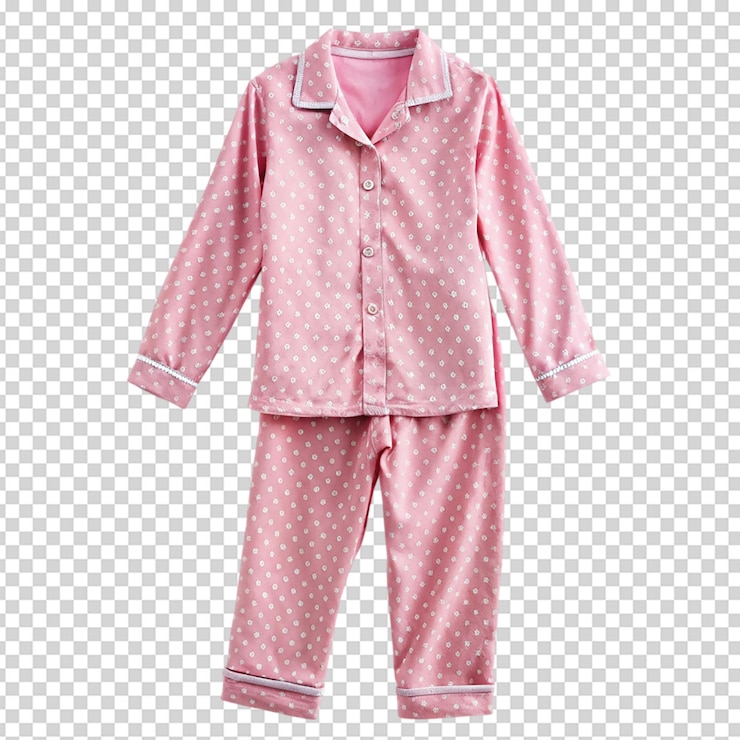 PSD pink pajamas isolated on white background