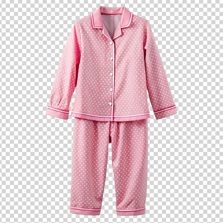 PSD pink pajamas isolated on white background