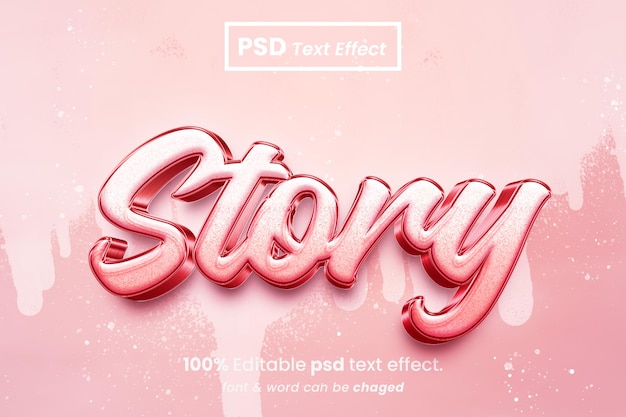 Pink Story editierbarer 3D-Texteffekt