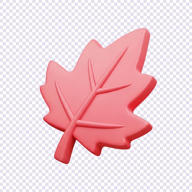 Pink sycamore leaf cartoon 3d illustration