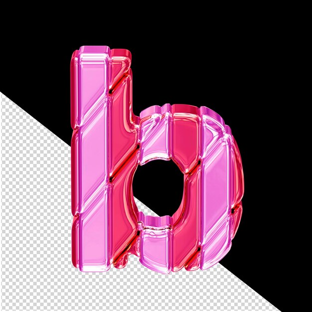 Pink symbol with straps top view letter b