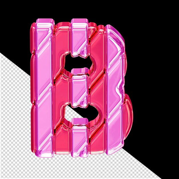 Pink symbol with straps top view letterb b