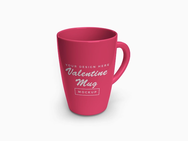 Pink valentine mug mockup design isoliert