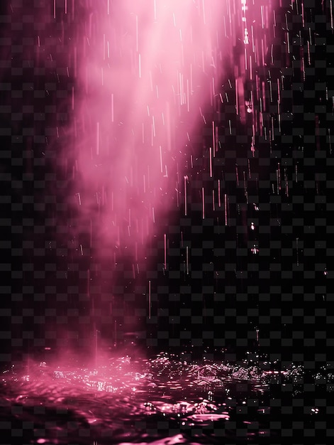 PSD pink water drops on a black background