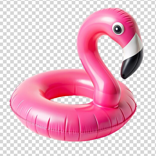 PSD pinker aufblasbarer flamingo-float, isoliert auf durchsichtigem hintergrund