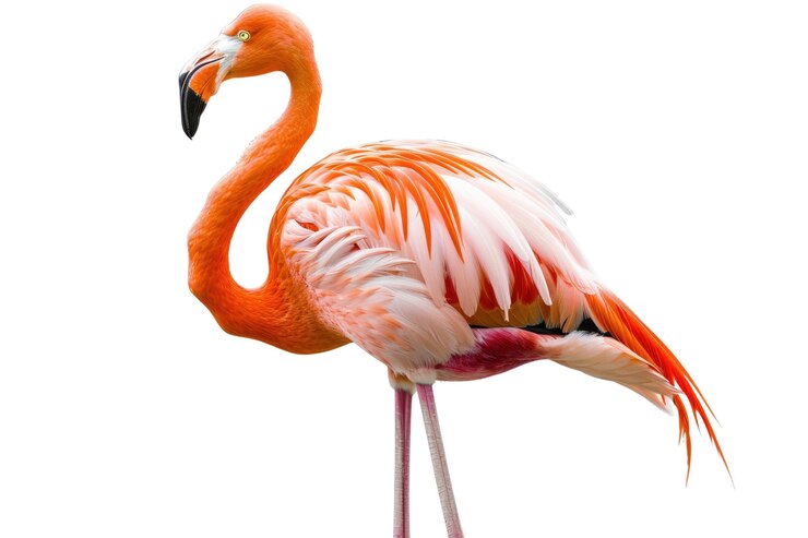 PSD pinker flamingo-vogel isoliert auf weißem hintergrund studio-vogelfotografie aig57