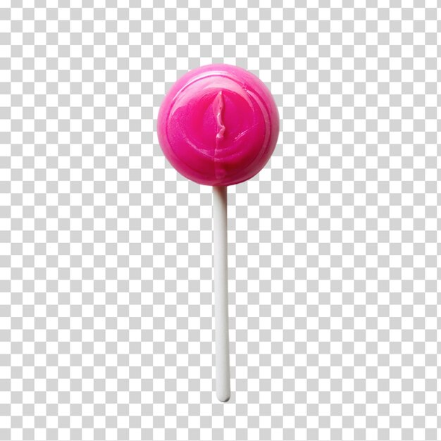 PSD pinker lollipop auf einem stock, isoliert auf durchsichtigem hintergrund