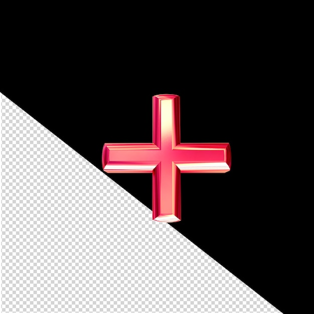 Pinkes 3D-Symbol mit Schrägform