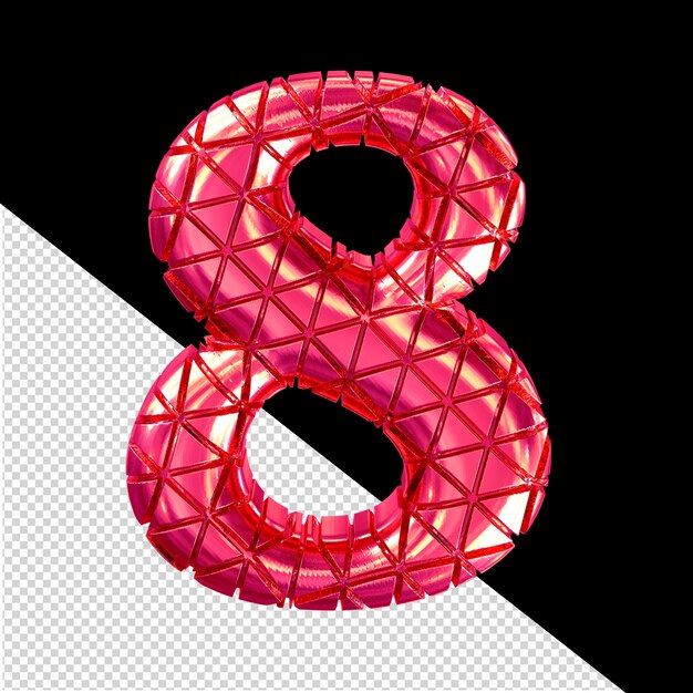 Pinkes Symbol mit den Einschnitten Nummer 8