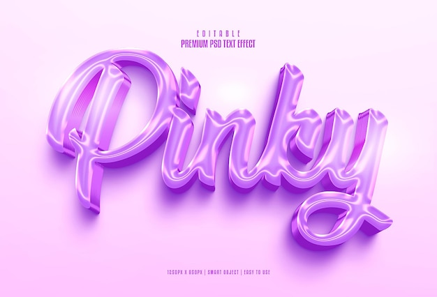Pinky 3D es un efecto de texto PSD premium editable