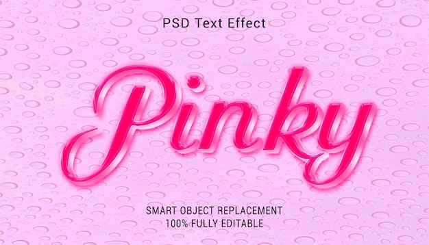 PSD pinky psd efecto de estilo de texto 3d