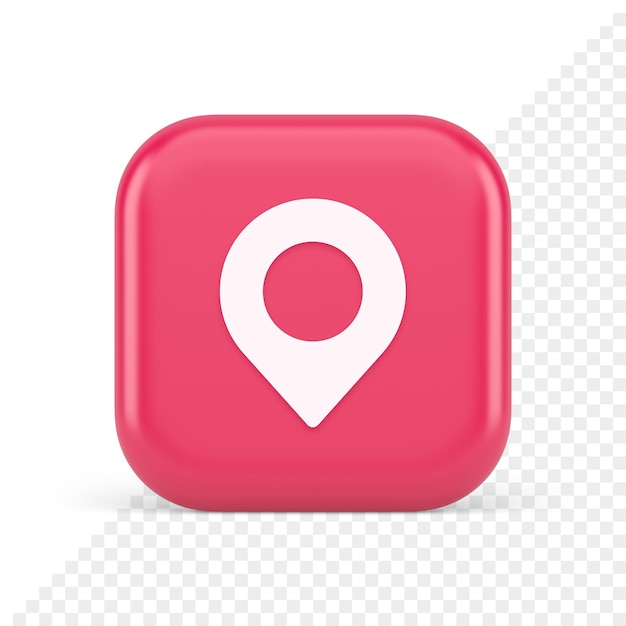 Pino do mapa GPS botão de serviço de localização aplicação direção distância ponteiro 3d ícone realista