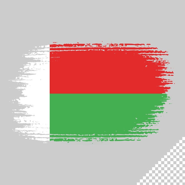 Pinsel Flagge Madagaskar transparenter Hintergrund Madagaskar Pinsel Aquarell Flagge Design-Vorlage
