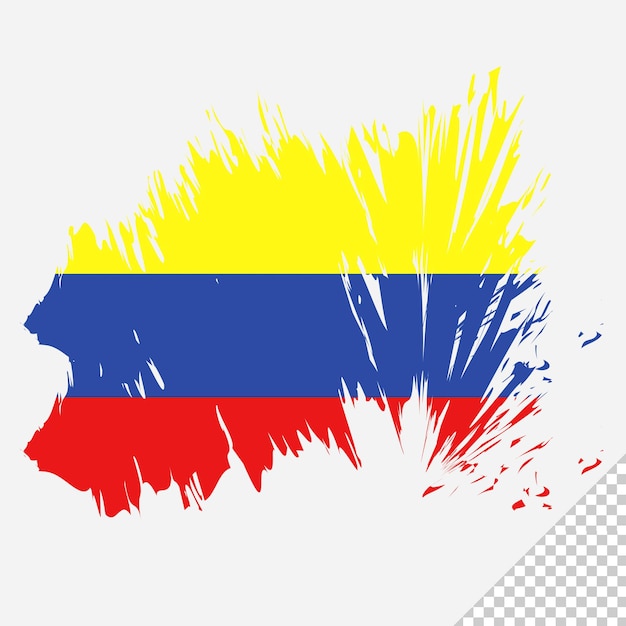 Pinselflagge kolumbien transparenter hintergrund kolumbien pinsel aquarell flaggendesign