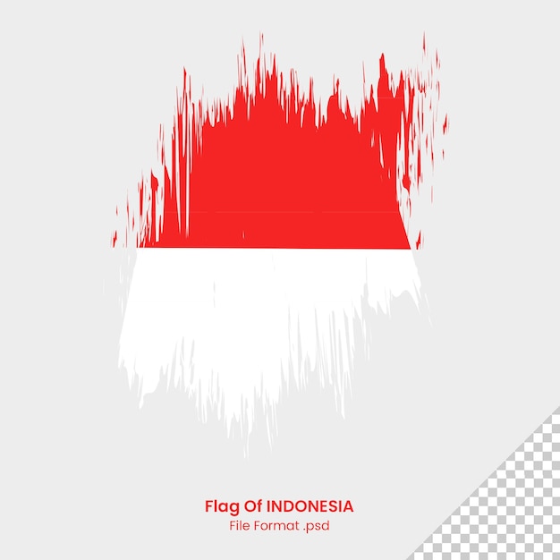 PSD pinselflagge von indonesien design-dateiformat psd indonesien pinselstrich nationalflagge design-vorlage