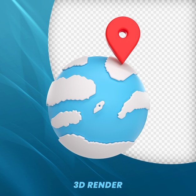 Pint point globe 3d render psd premium