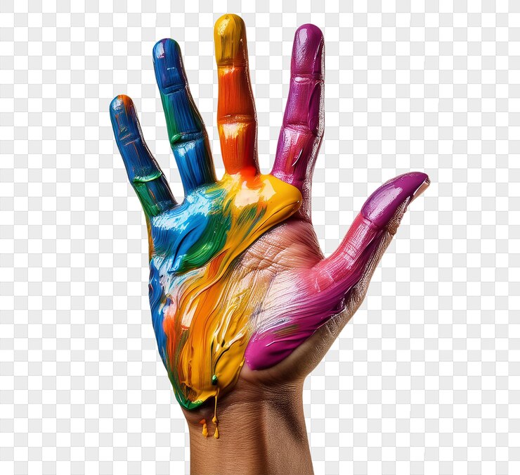 PSD pintado a mano sobre un fondo transparente
