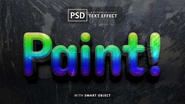 Pintar efecto de texto 3d editable