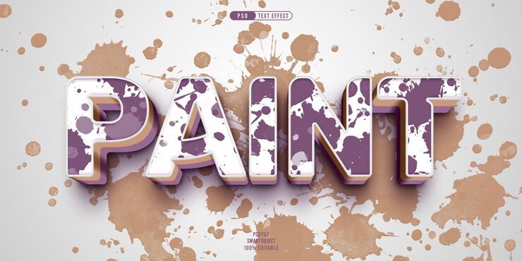 PSD pintar efecto de texto editable en 3d
