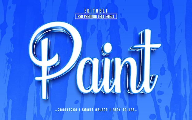 Pintar estilo de efecto de texto editable en 3d