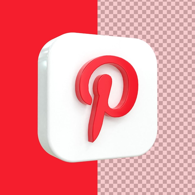 PSD pinterest 3d social media-symbol bunt glänzendes 3d-symbol konzept 3d-rendering für die komposition