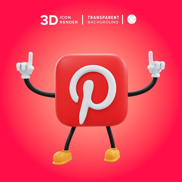 PSD pinterest 3d-symbol-pose-illustration