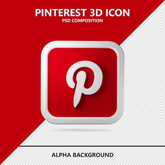 Pinterest 3d-symbol rendern abbildung