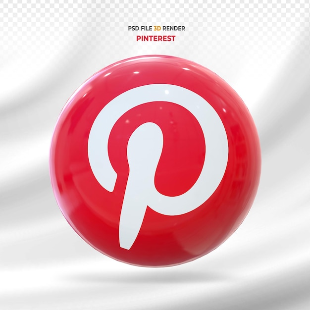 PSD pinterest globos icono de redes sociales 3d