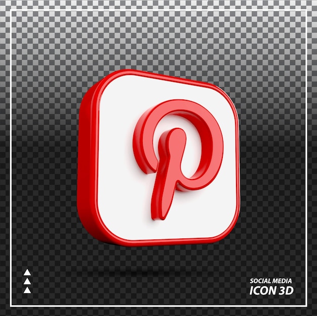 PSD pinterest icon 3d en redes sociales creativas