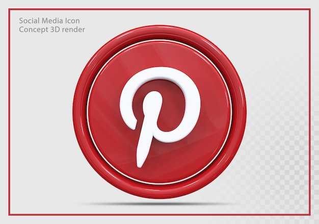 Pinterest icon 3d render modern