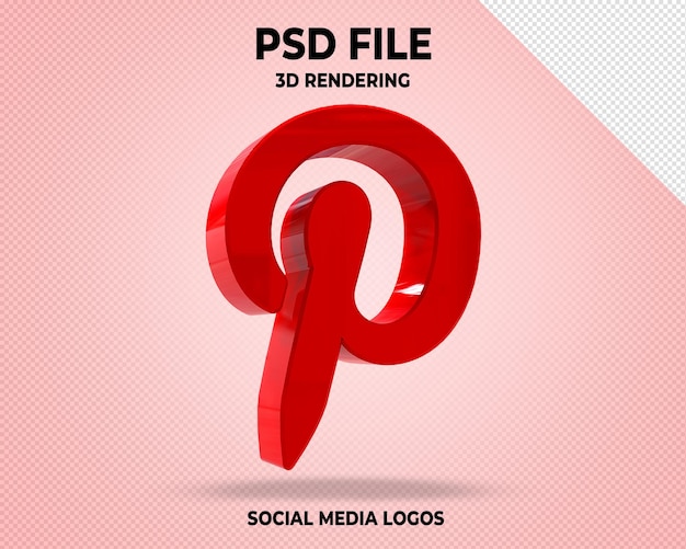 Pinterest Icon 3D Social Media