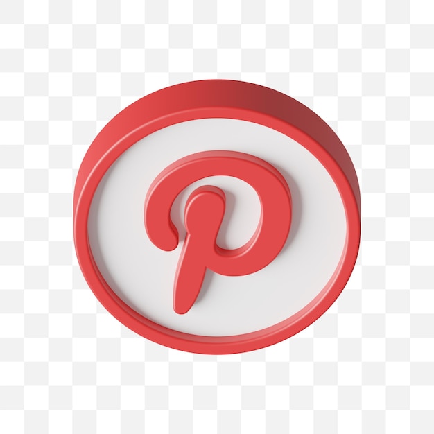 Pinterest icona social media 3d