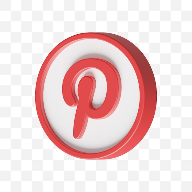 Pinterest icona social media 3d