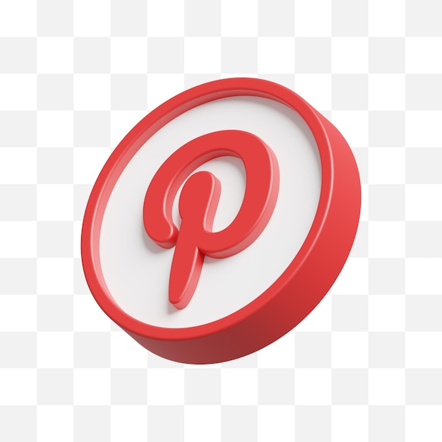 Pinterest icona social media 3d