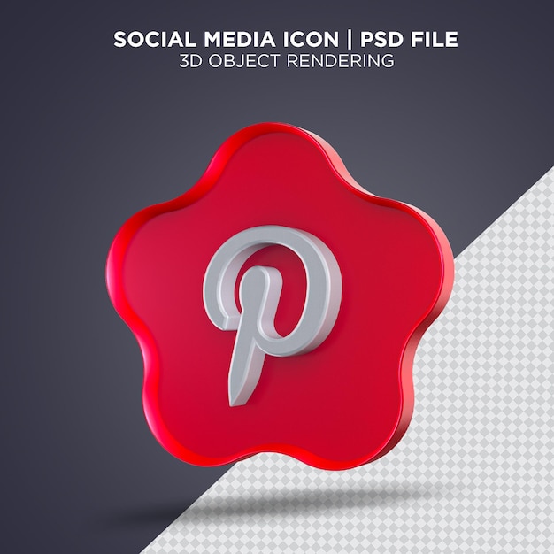 Pinterest ícone forma estrela 3d arquivo premium psd