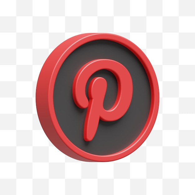 PSD pinterest icône de médias sociaux 3d