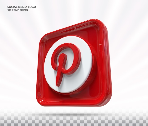 Pinterest Icône Réseaux Sociaux Rendu 3d