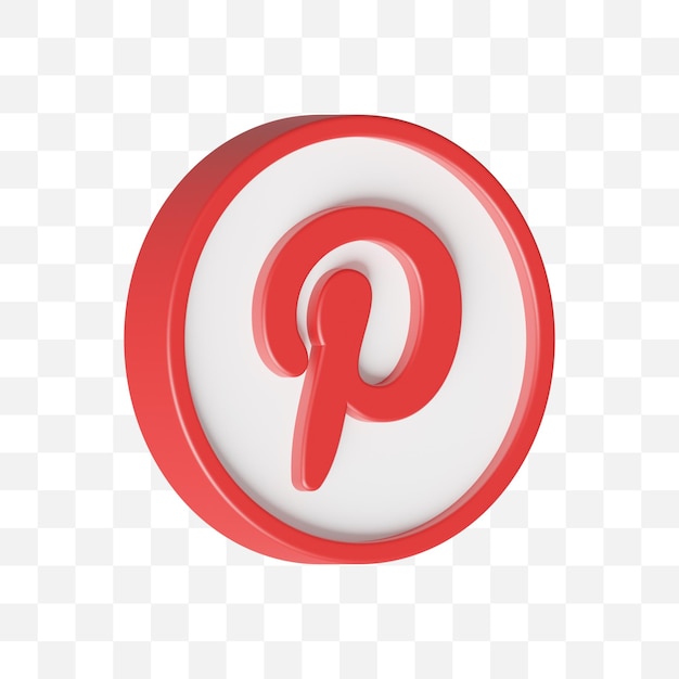 PSD pinterest icono de redes sociales 3d