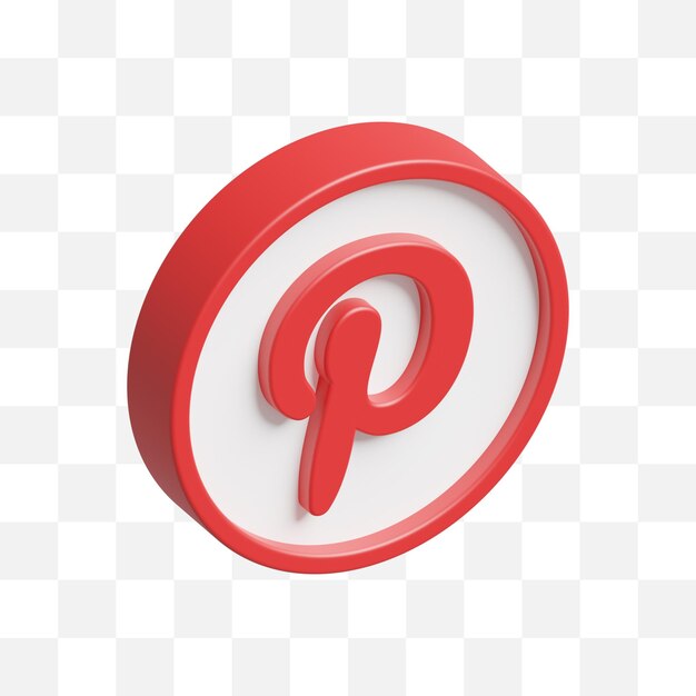 PSD pinterest icono de redes sociales 3d