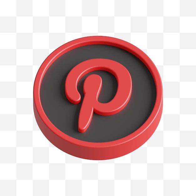 PSD pinterest icono de redes sociales 3d