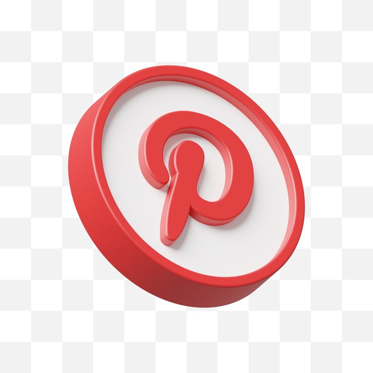 PSD pinterest icono de redes sociales 3d